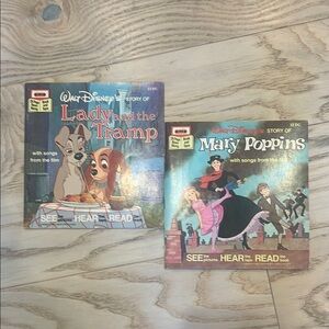 Disney Storybook 1977 Mary poppins & lady and the tramp